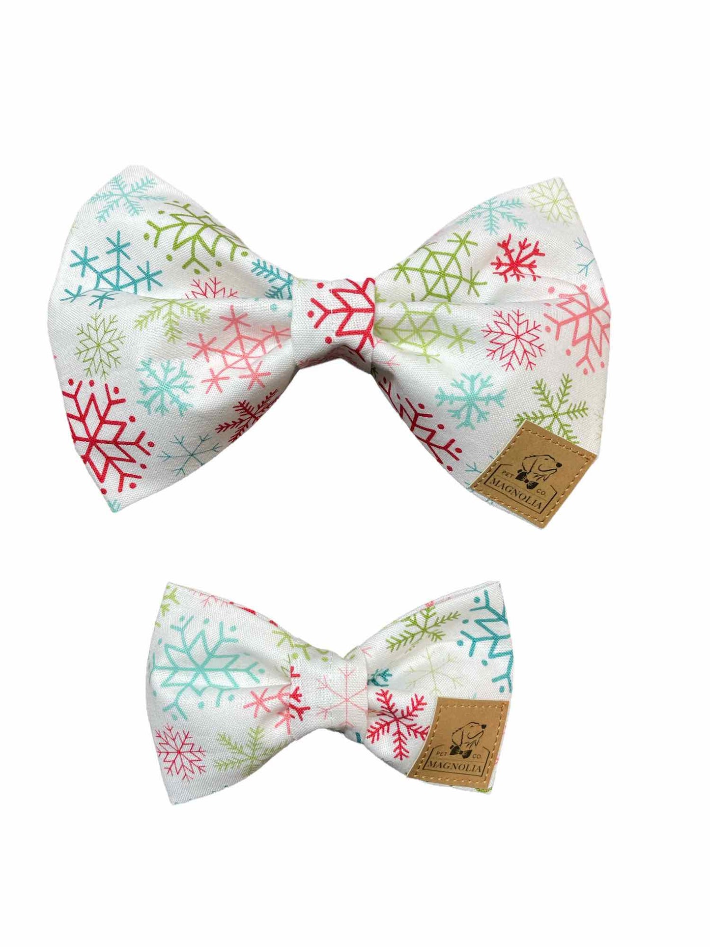 Winter Snowflake Dog Bow Tie