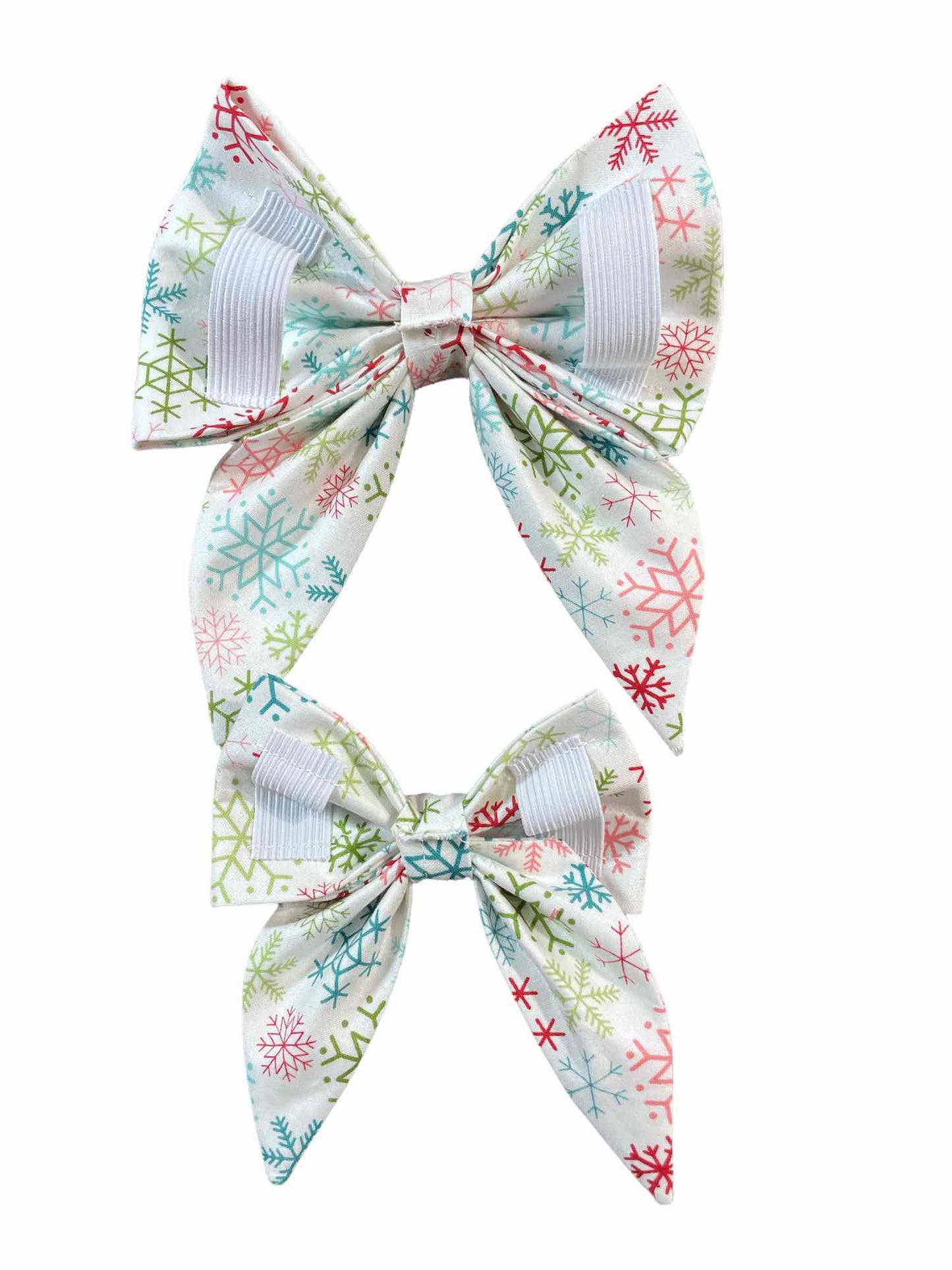 Winter Snowflakes Dog Bow