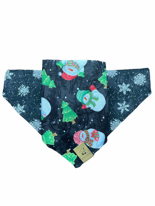 Snowman and Snowflakes Dog Bandana