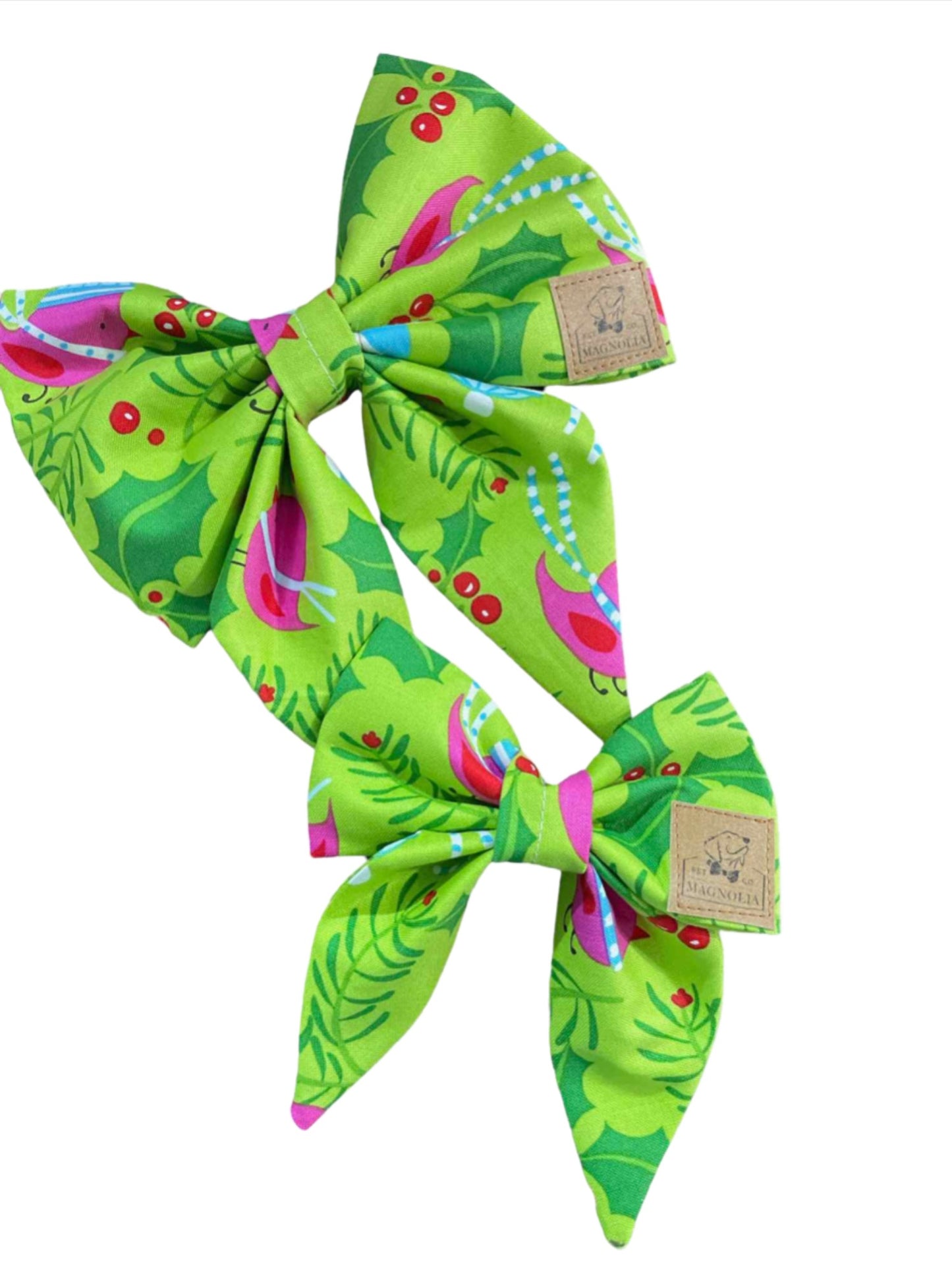 Winter Pink Bird Dog Bow