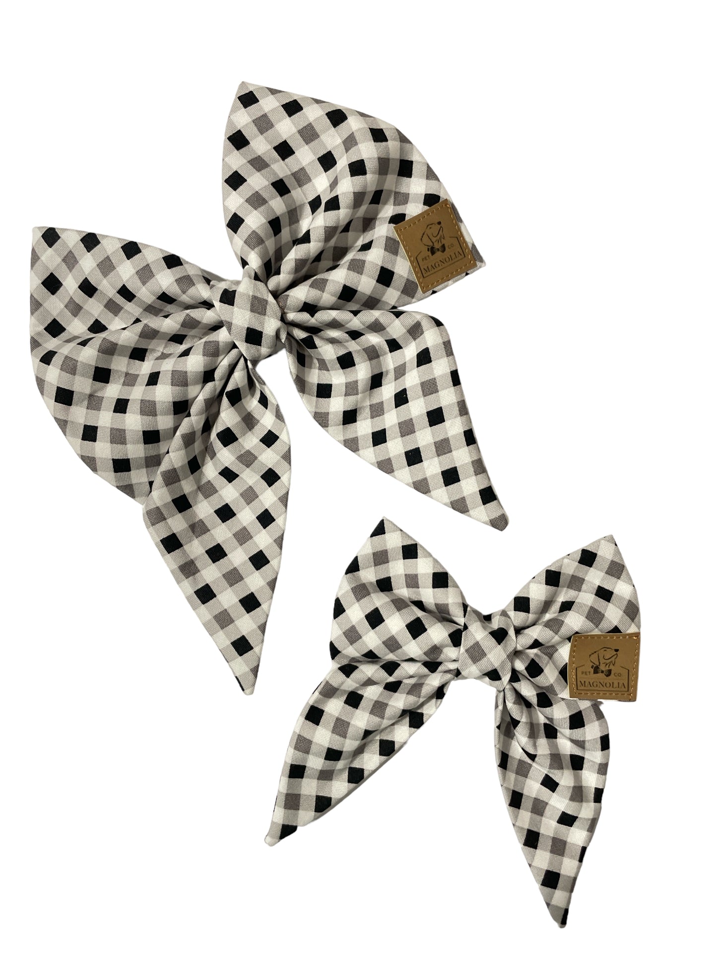 Black, White and Grey Gingham Bow