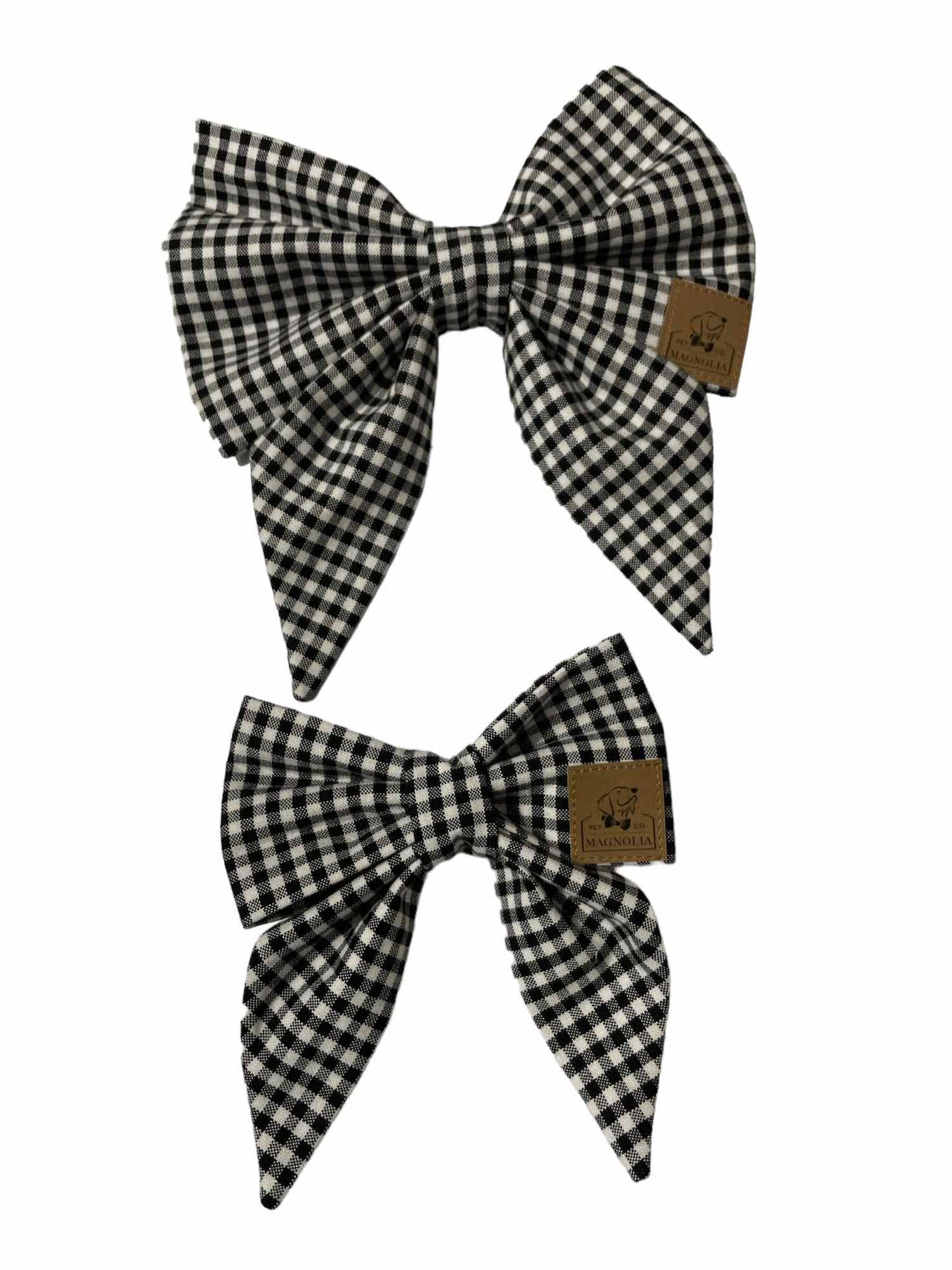 Black & White Check Bow