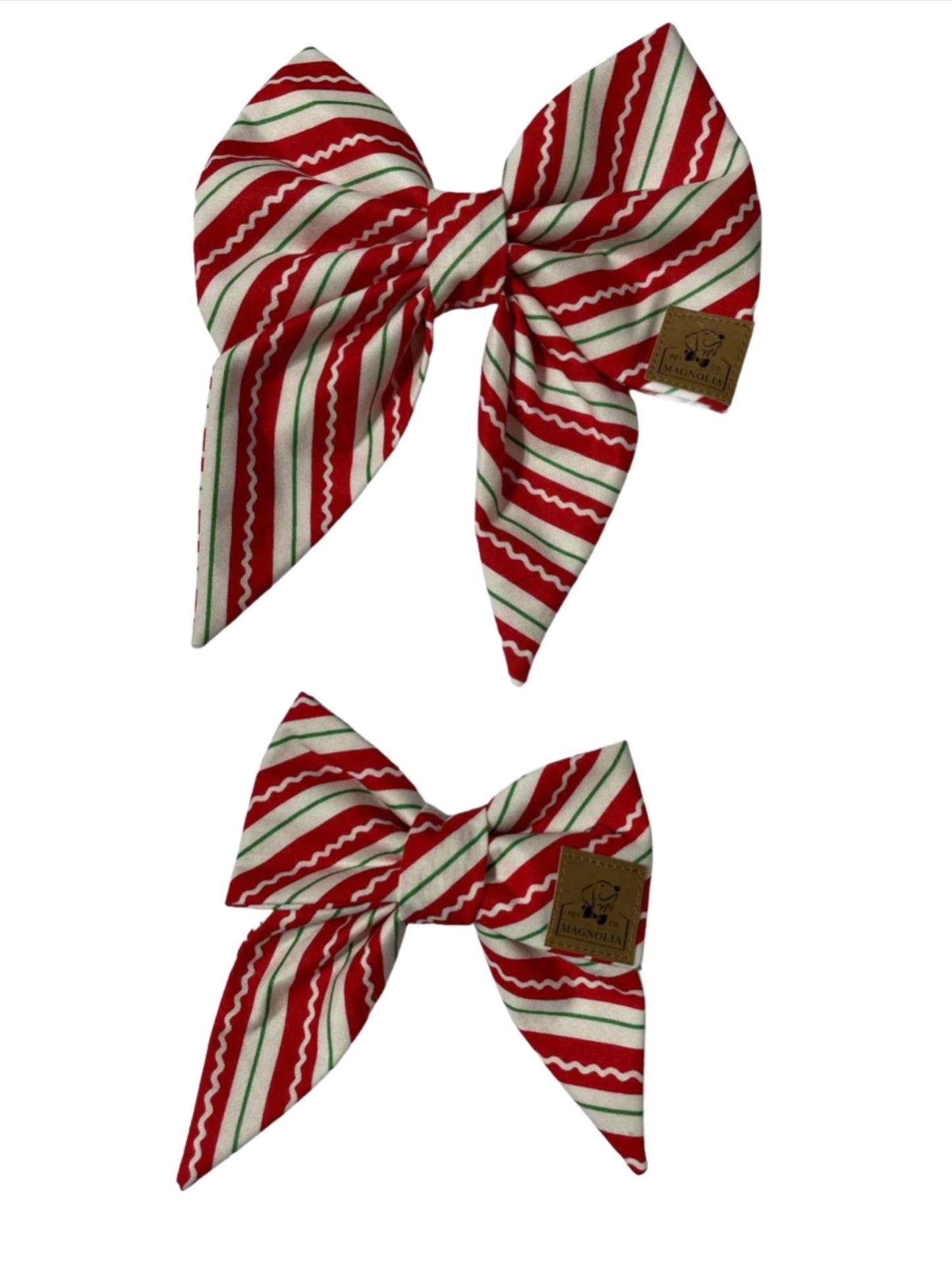 Candy Cane Stripe Dog Bow