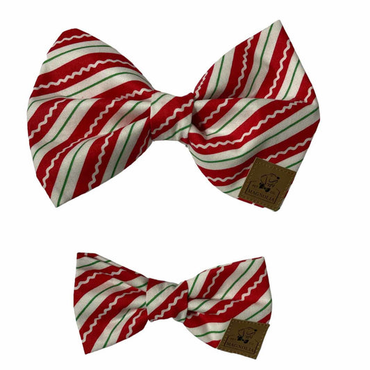 Candy Cane Stripe Dog BowTie