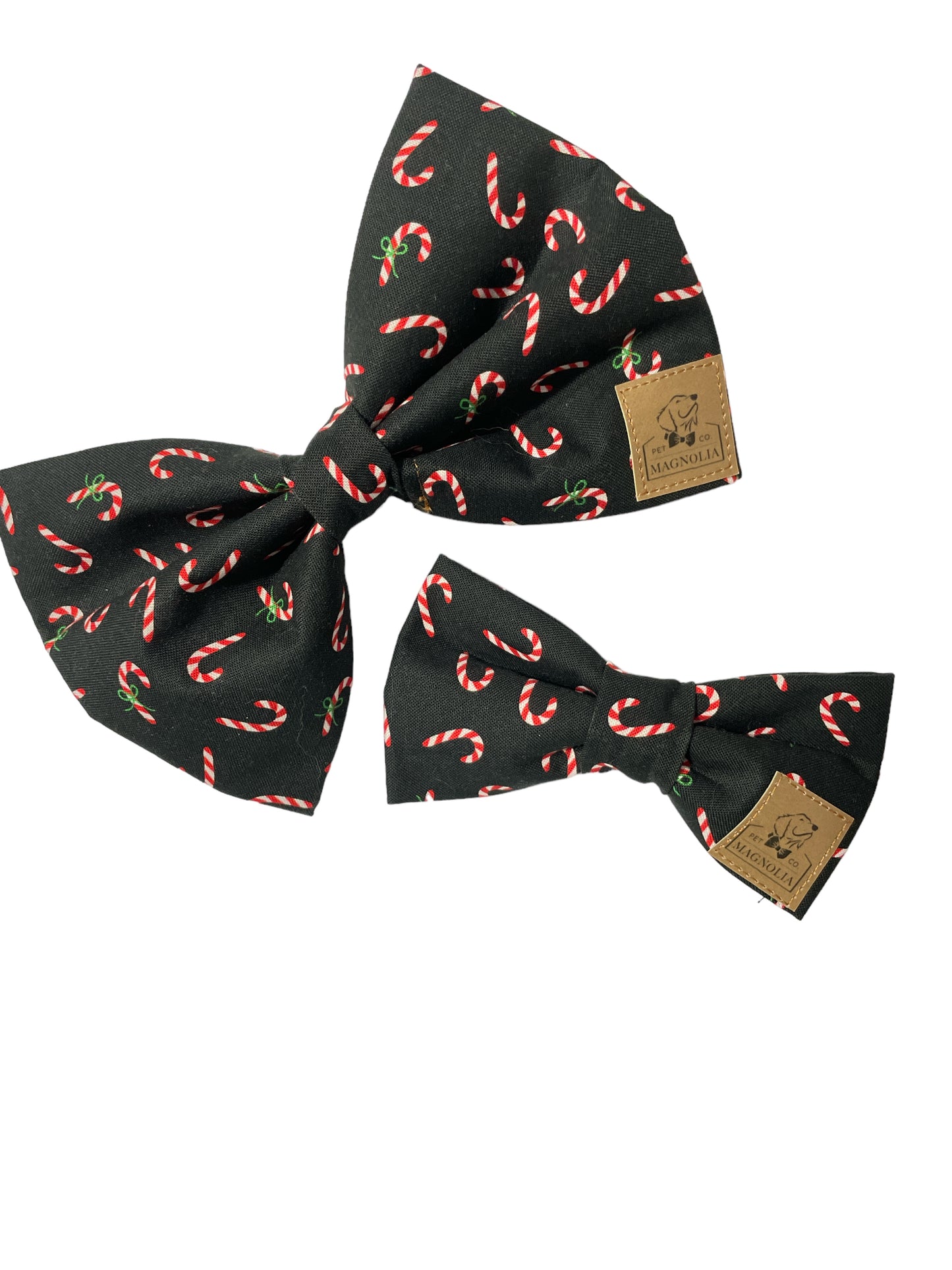 Candy Canes on Black Bow Tie