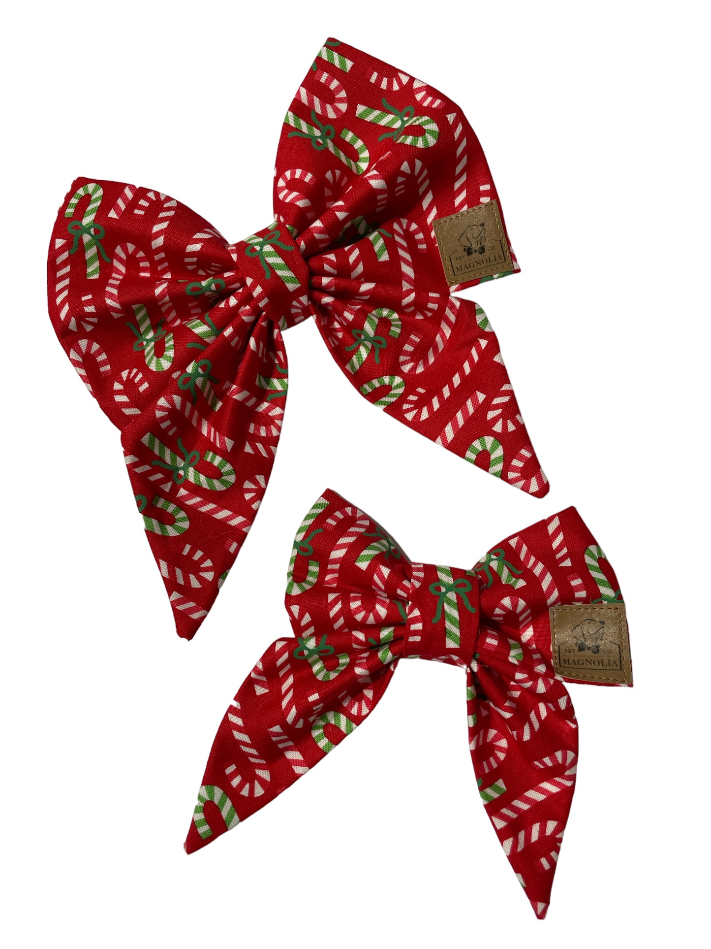 Candy Cane Green and Red Dog Bow