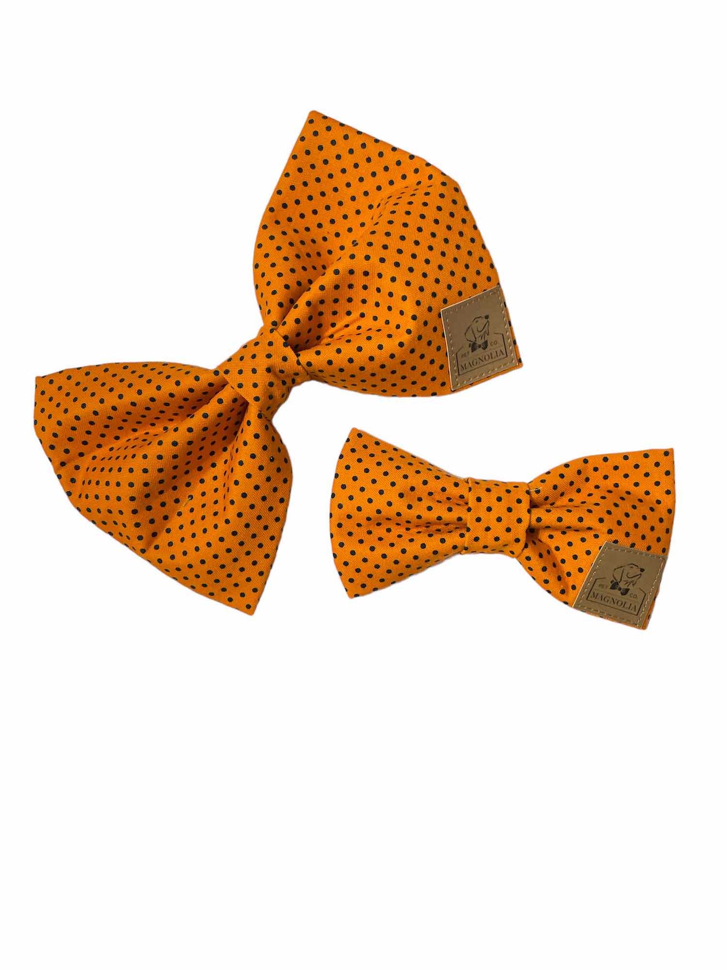 Orange with Black Polkadot Bow Tie