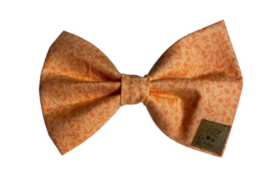 Orange Floral Dog Bow