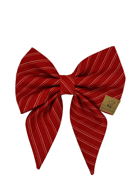 Maroon and Gold Stripe Game Day Bow