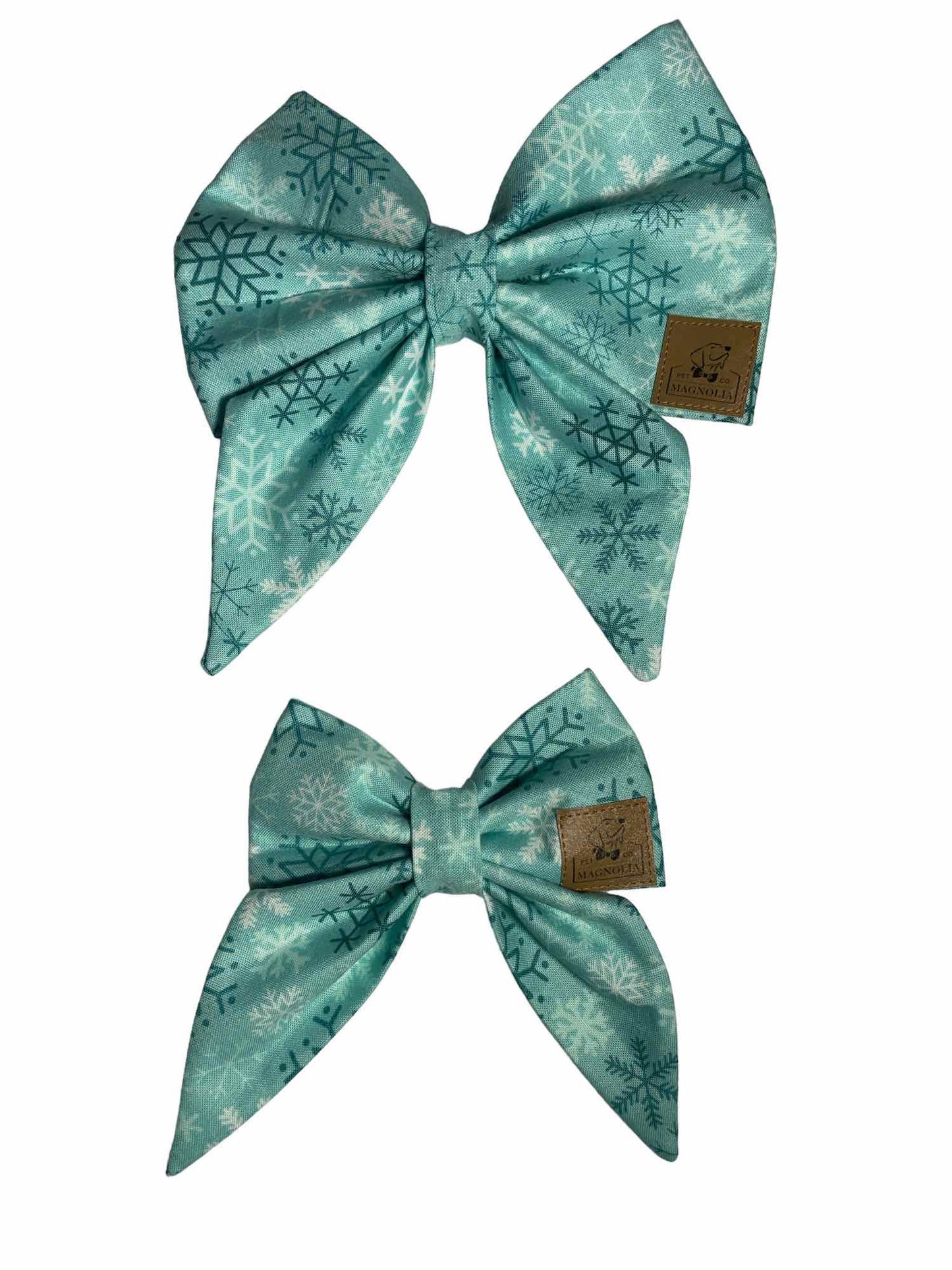 Blue Snowflakes Bow