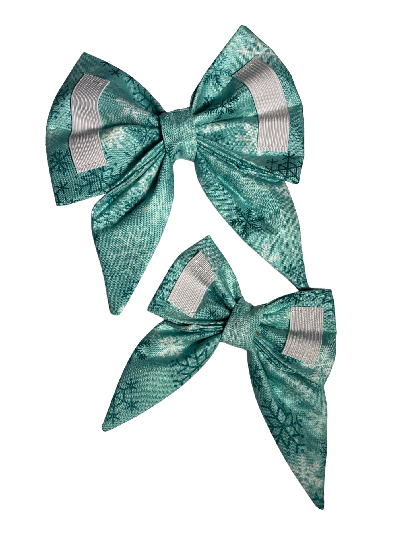 Blue Snowflakes Bow