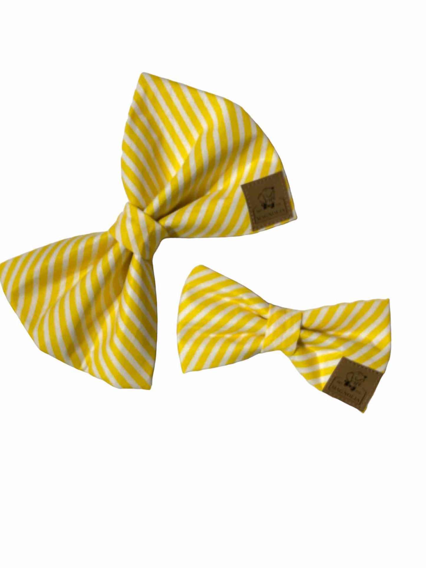 Sunshine Yellow Stripes Dog Bow Tie