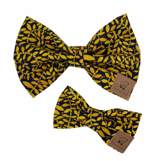 Black and Gold Team Spirit Dog Bow Tie