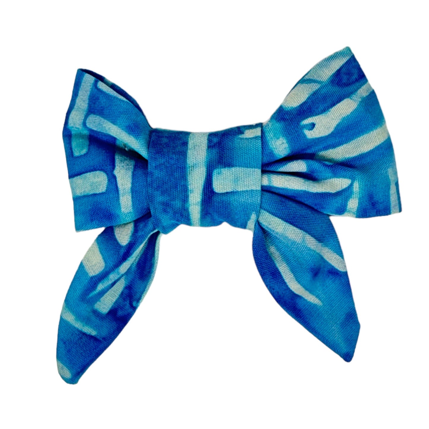 Blue Shibori Mini Dog Bow