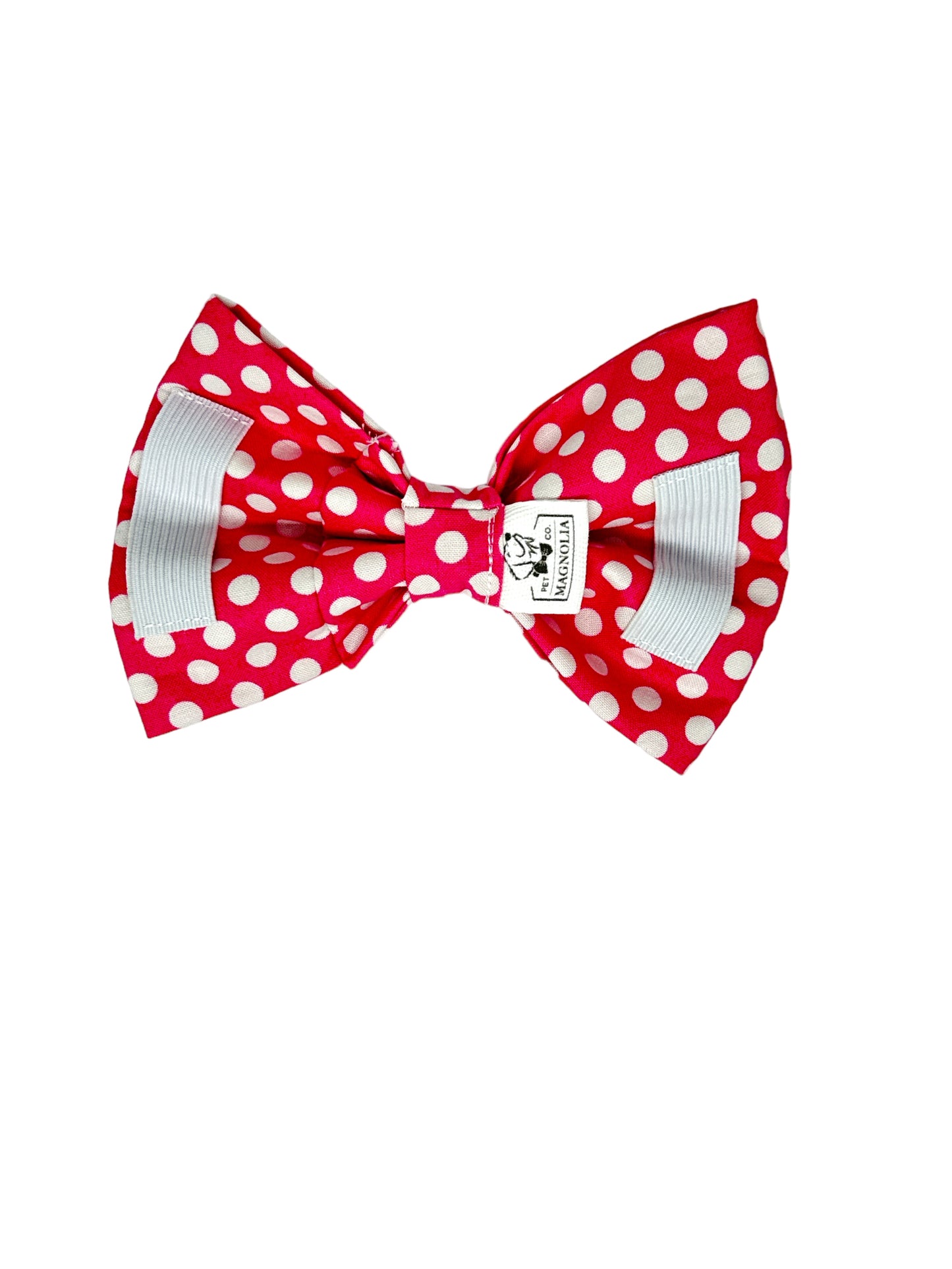 Bold Pink Large Polka Dot Bow Tie
