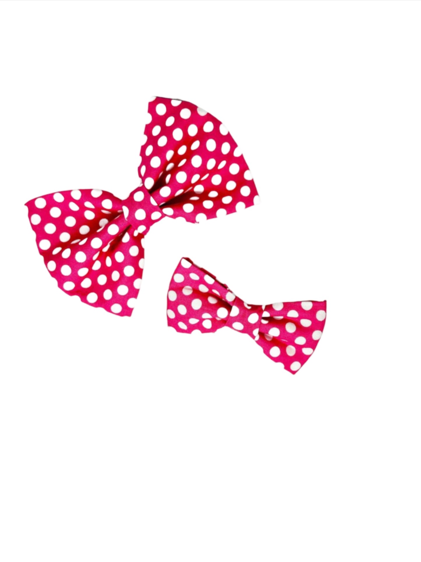 Bold Pink Large Polka Dot Bow Tie