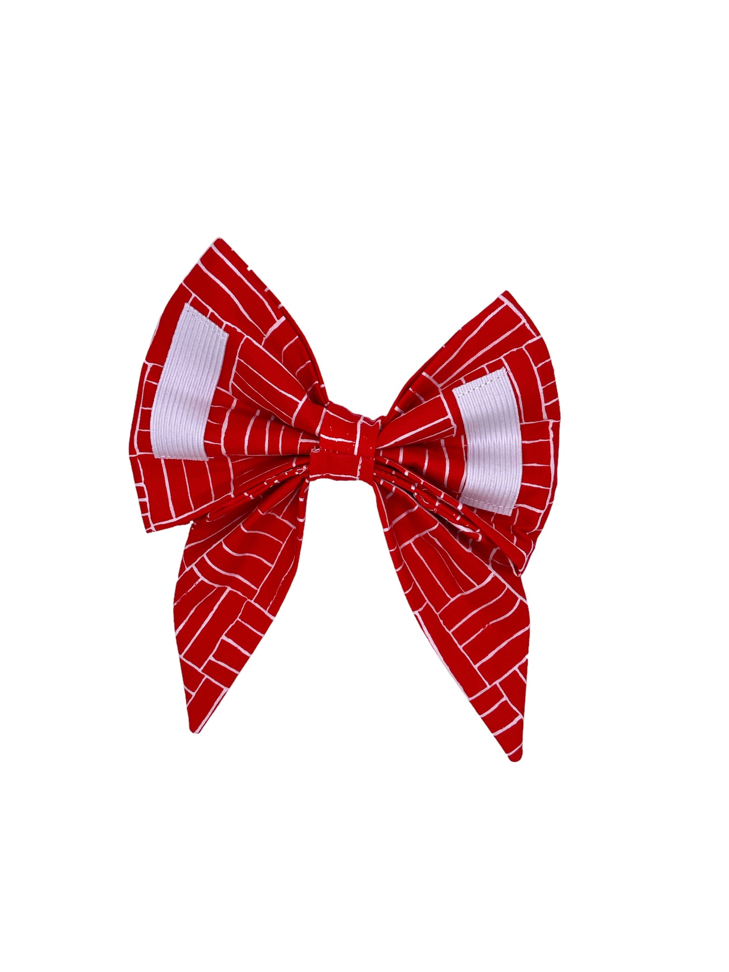 Cardinal Red and White Game Day Team Spirit Dog Bow
