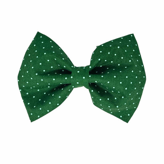 Deep Evergreen Small Polka Dot Dog Bow Tie