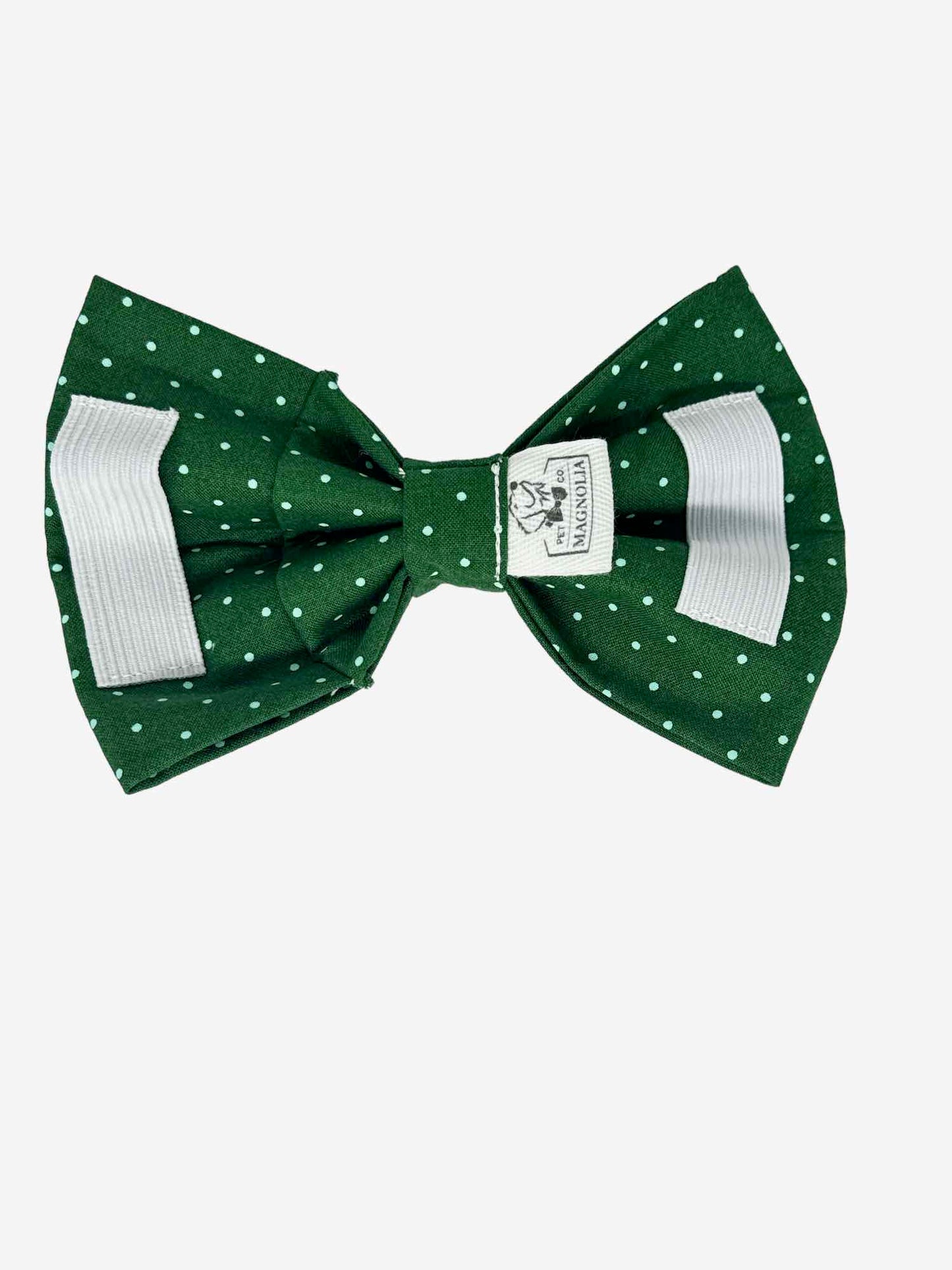 Deep Evergreen Small Polka Dot Dog Bow Tie