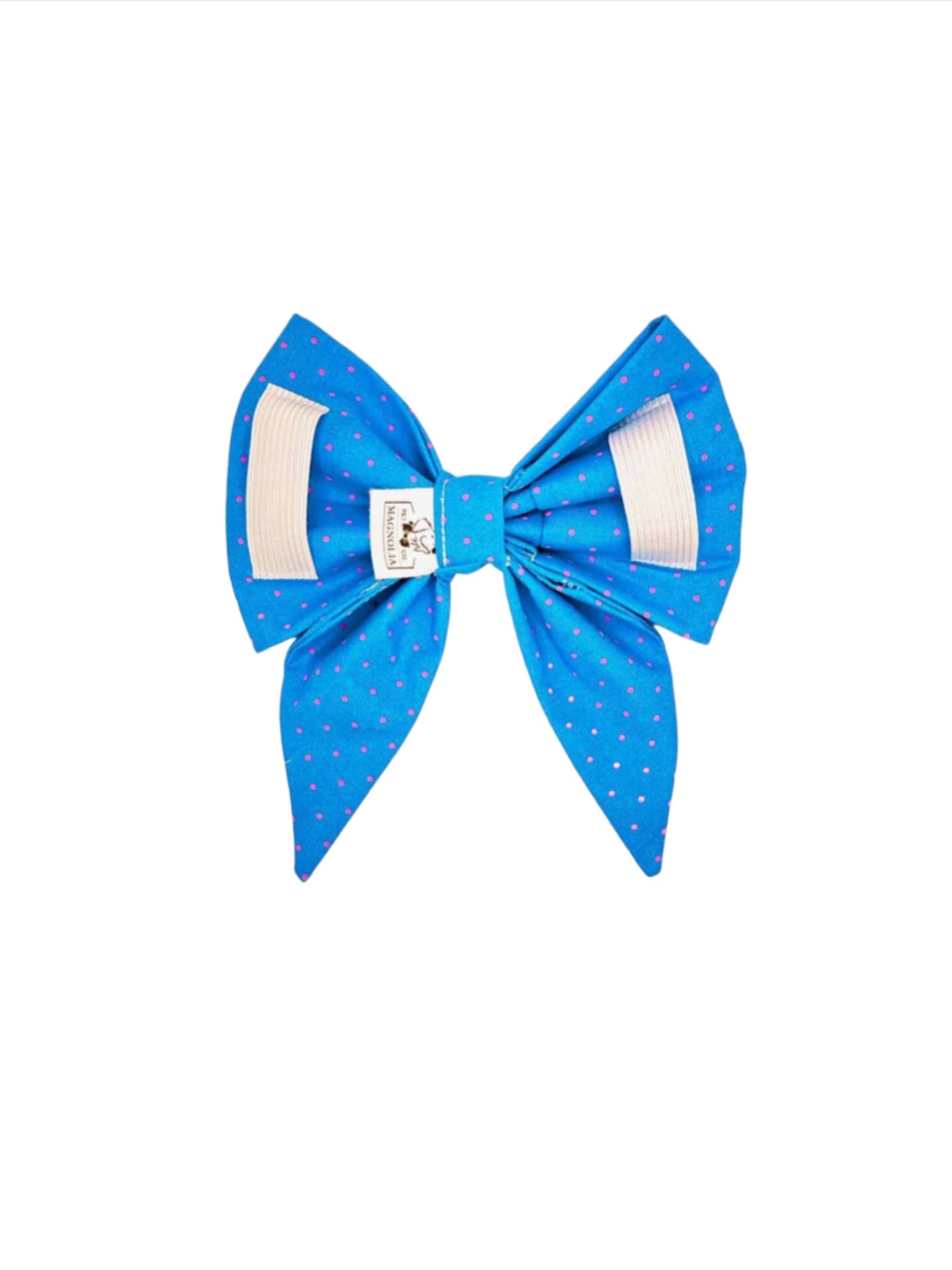 Electric Blue Small Polka Dot Bow