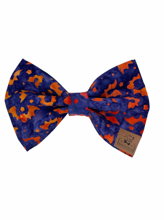 Fire Bat Halloween Dog Bow Tie