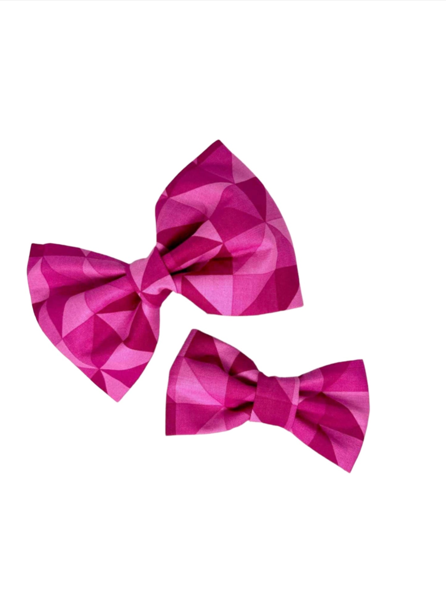 Hot Pink Half Square Dog Bow Tie