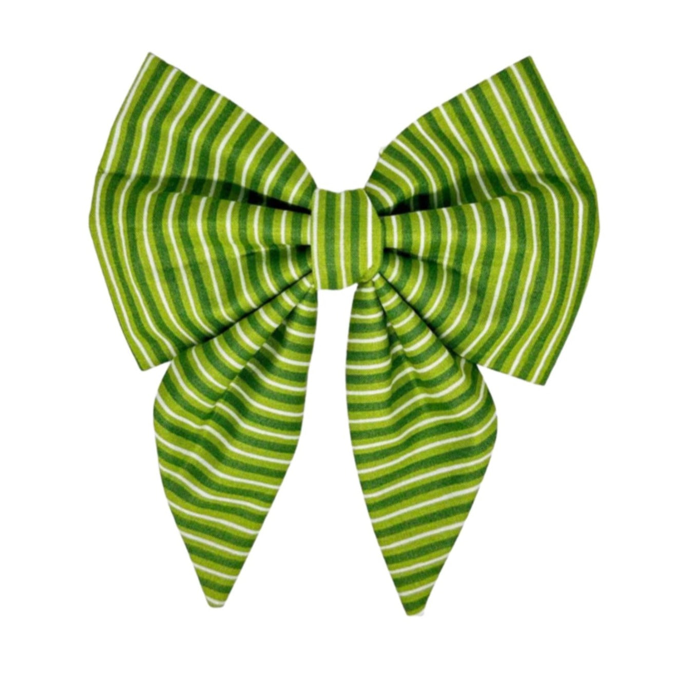 Lucky in Green Stripe Dog Bow