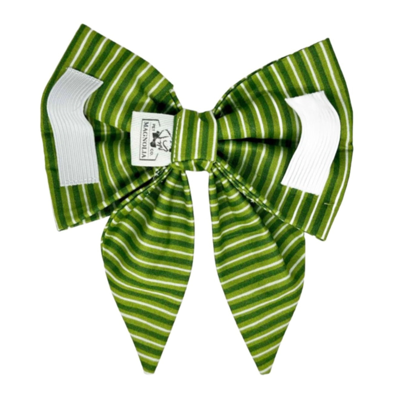 Lucky in Green Stripe Dog Bow