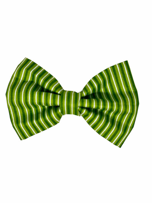 Lucky in Green Stripe Dog Bow Tie