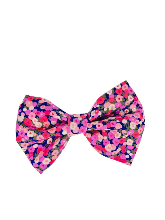 Pink Posies Forever Fuchsia Dog Bow Tie