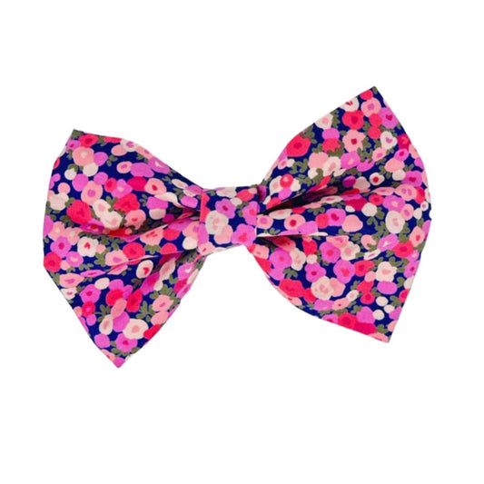 Pink Posies Forever Fuchsia Dog Bow Tie