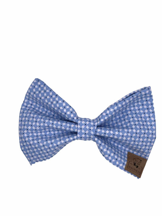 Powder Blue and White Game Day Dog Bow Tie