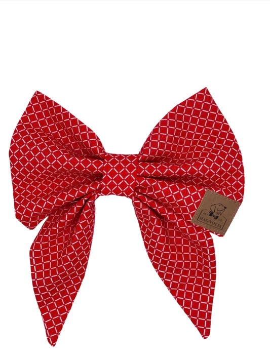 Red and White Classic Game Day Team Spirit Bow