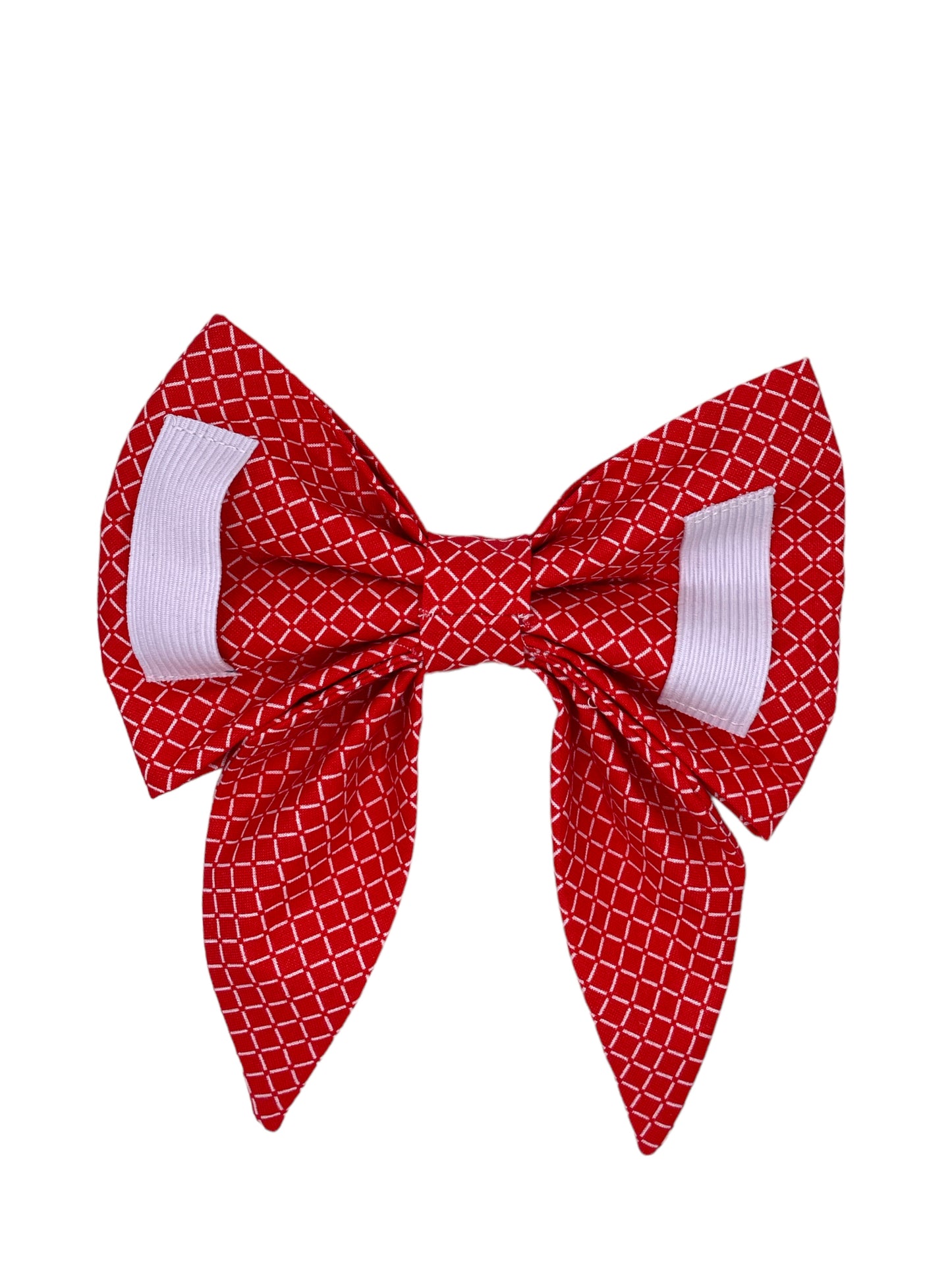 Red and White Classic Game Day Team Spirit Dog Bow