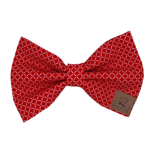 Red and White Classic Game Day Team Spirit Dog Bow Tie