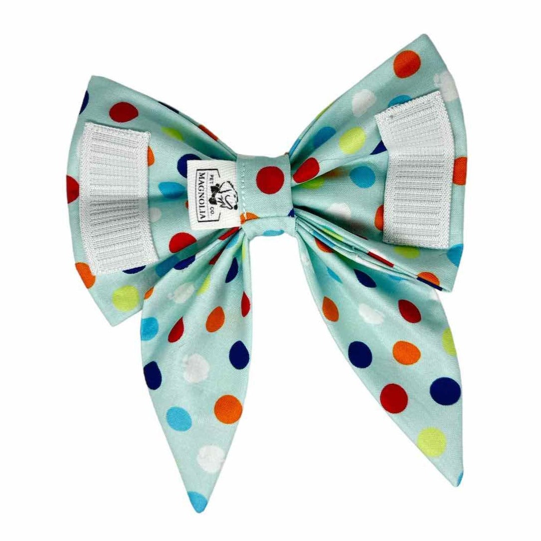 Retro Party Large Polka Dot Dog Bow