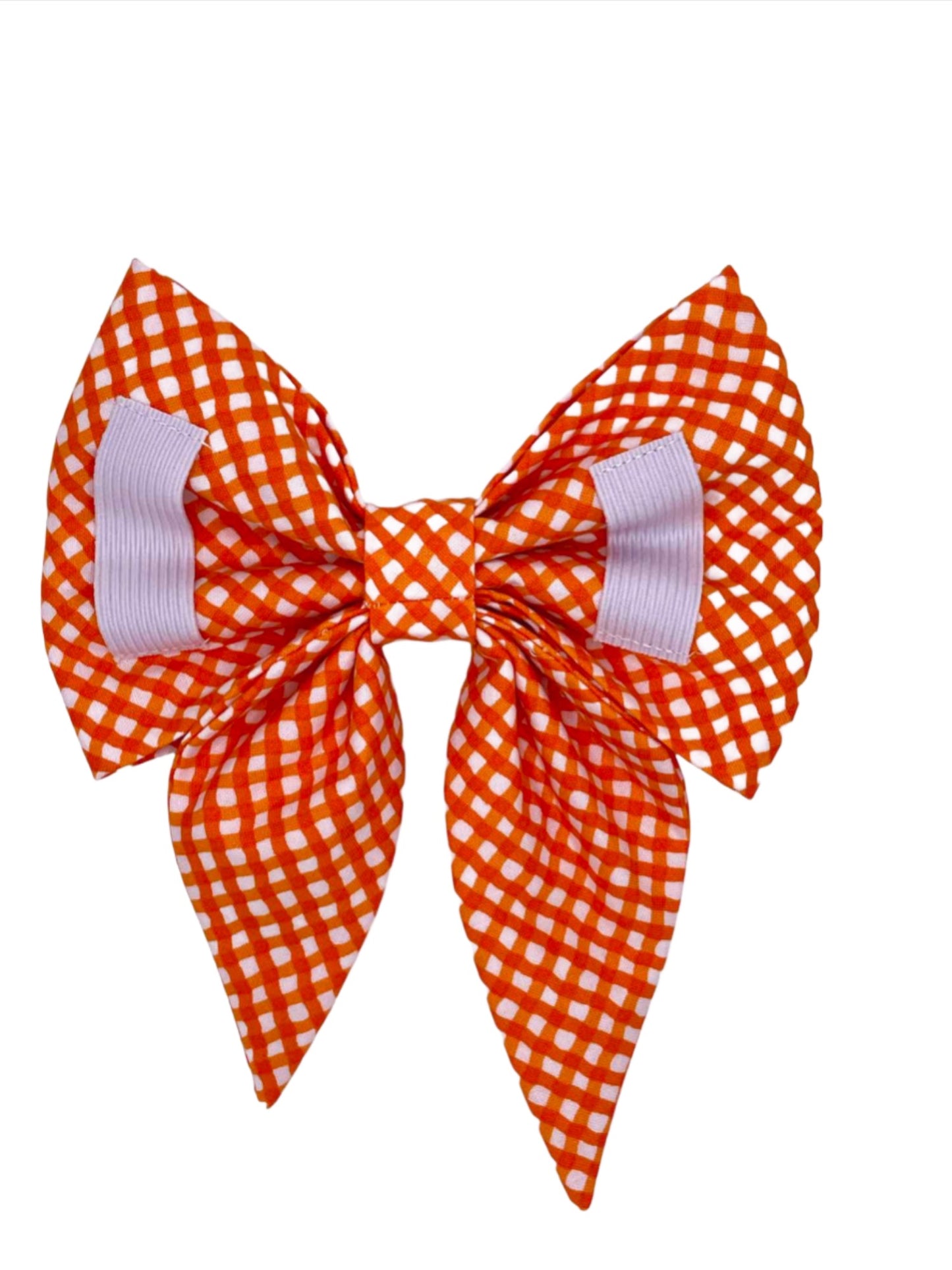 Tiger Orange and White Game Day Team Spirit Dog Bow