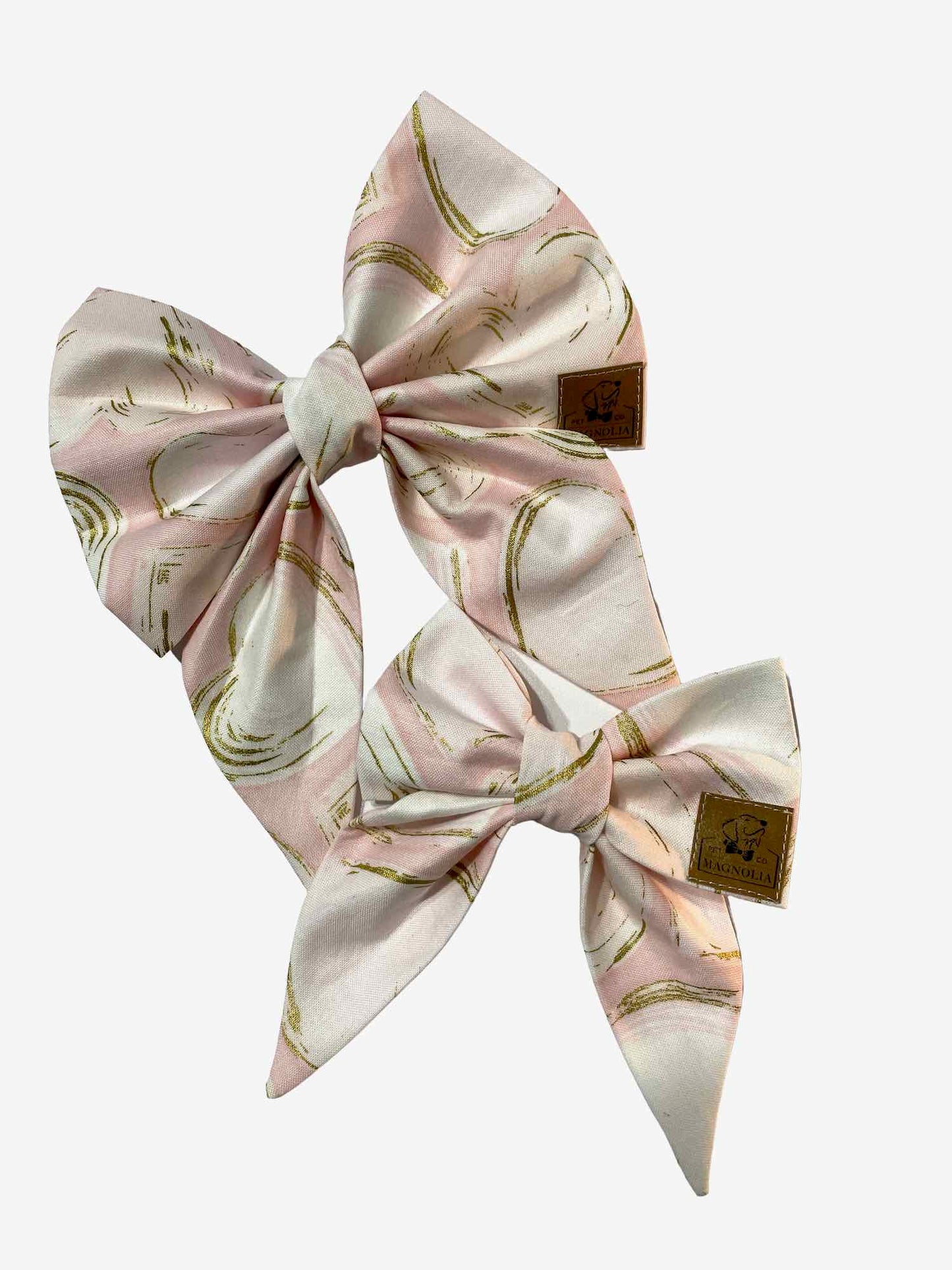 Valentine Golden Heart Dog Bow