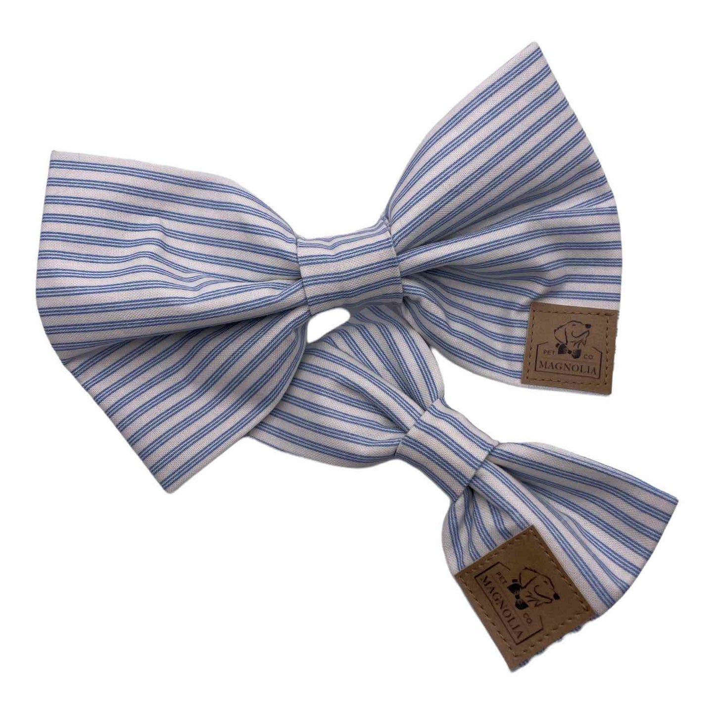 Baby Blue Pinstripe Dog Bow Tie