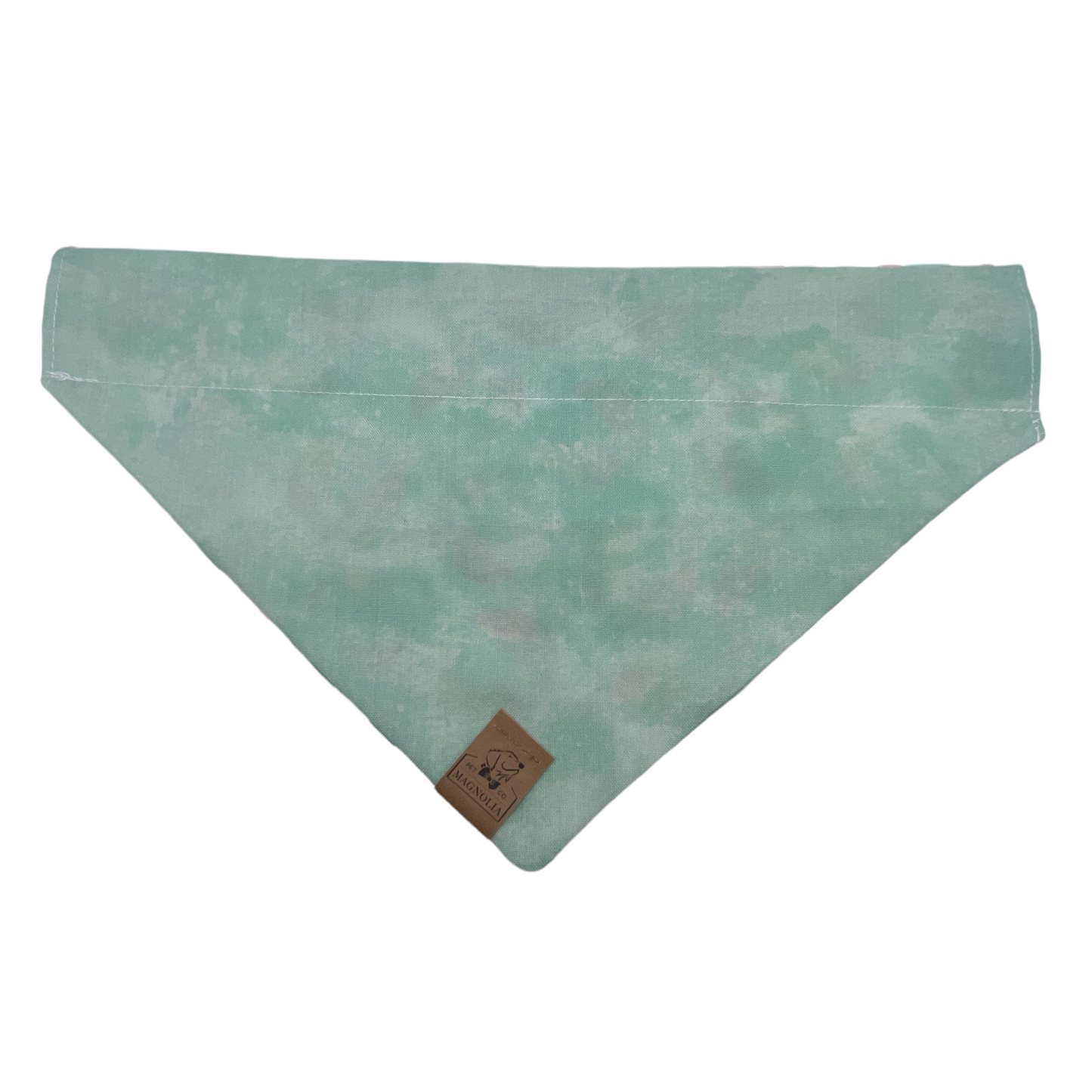 Aqua dog bandana, slip-on, reversible to Beach ball print