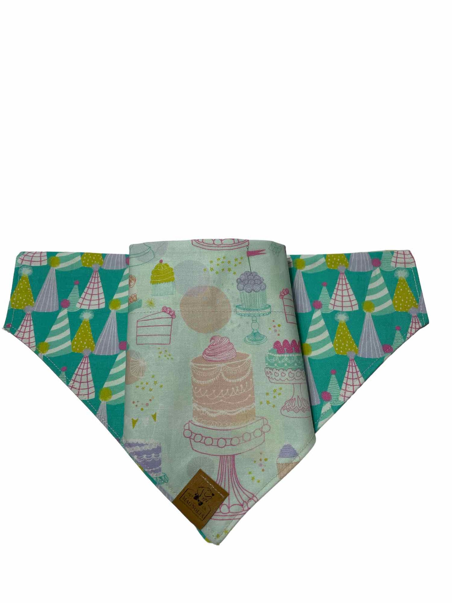 Green Birthday Cake & Party Hat Bandana