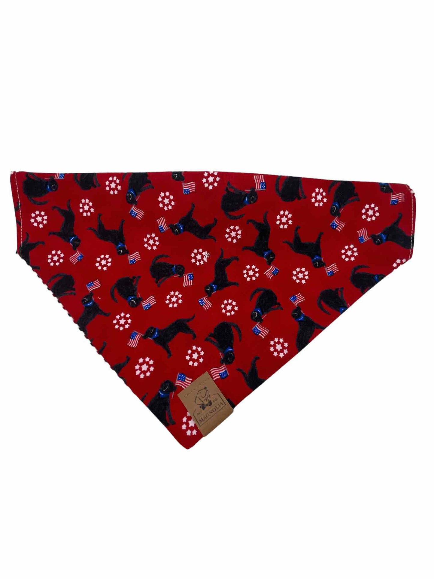 Patriotic Black Lab with Stripes Dog Bandana