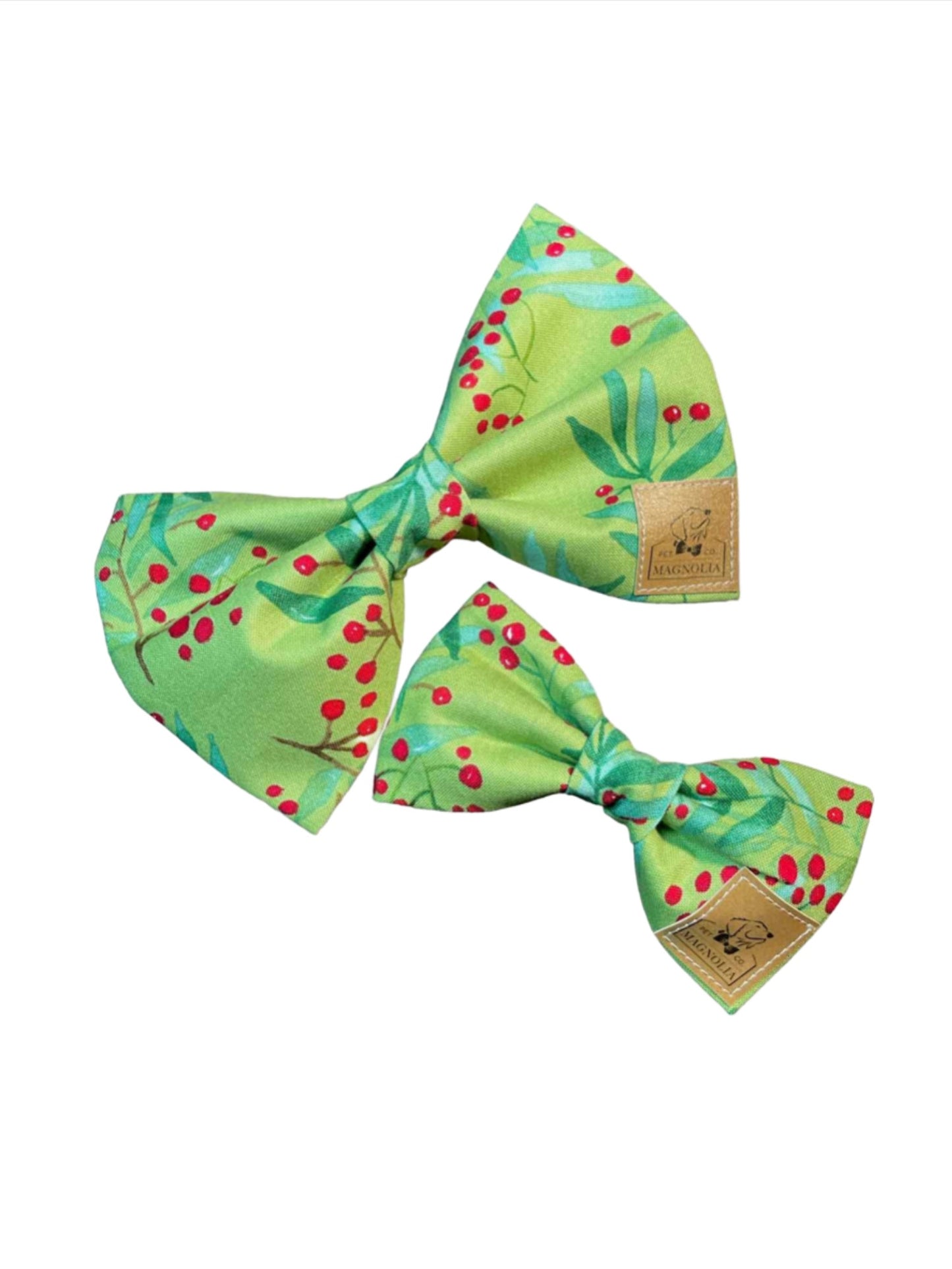 Boughs of Holly Dog Bow Tie