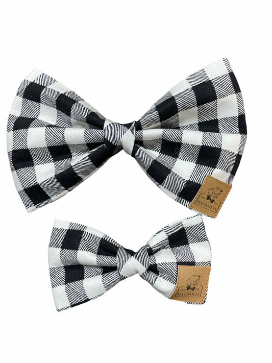 playful style with the black and white checkered pattern