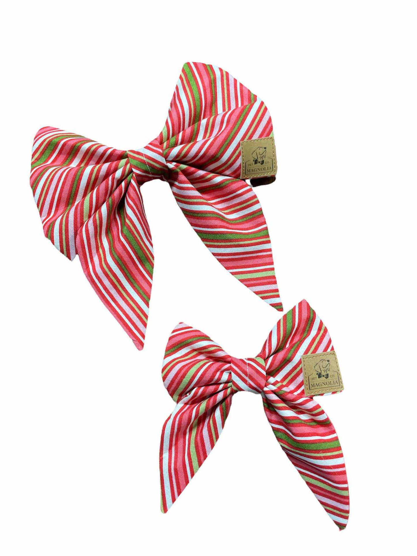 Candy Cane Pink Lane Dog Bow