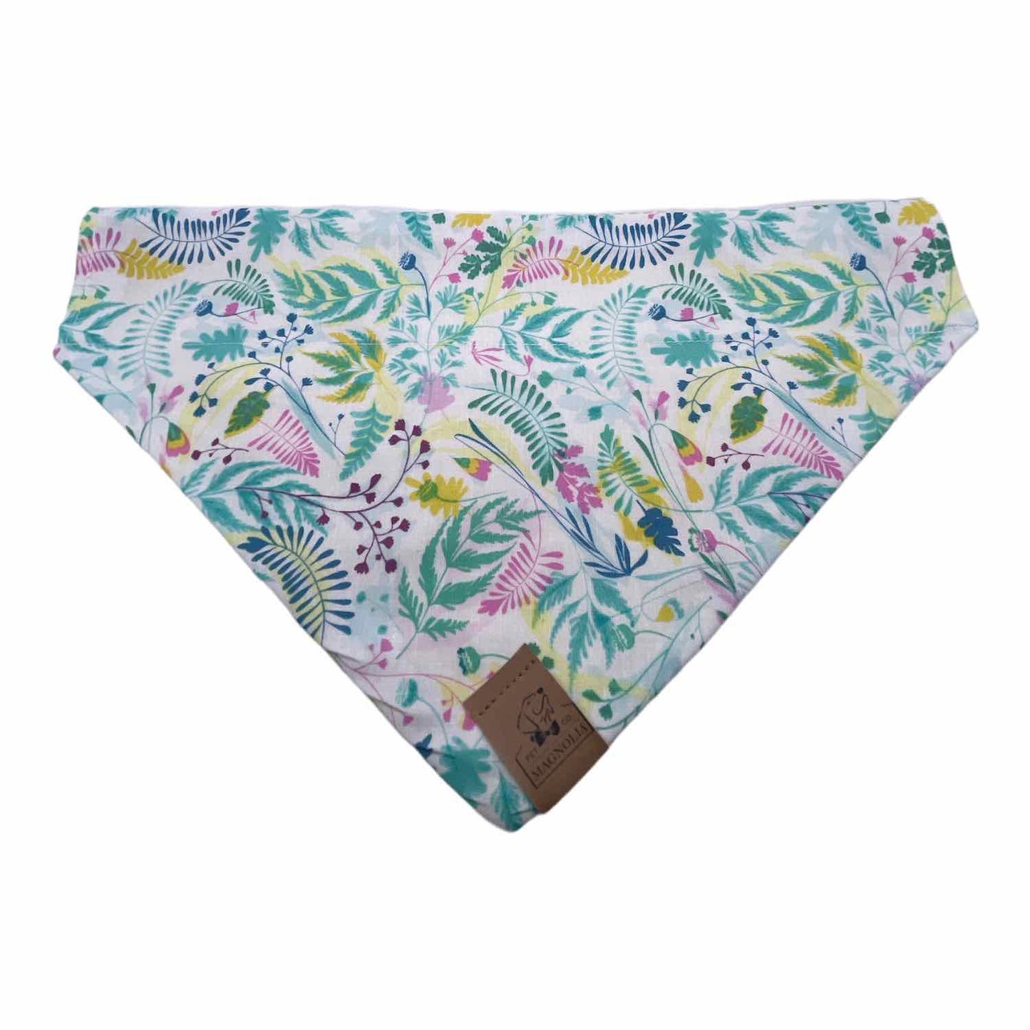 Fern Wildflower Bandana with Green Polkadot