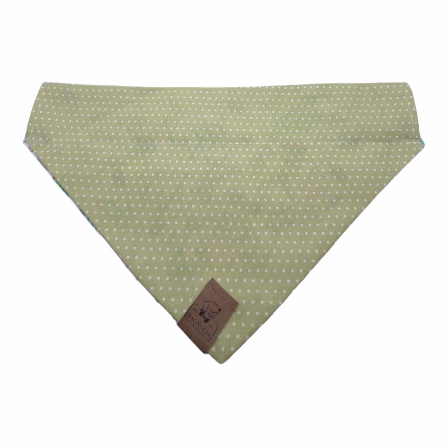 Fern Wildflower Bandana with Green Polkadot