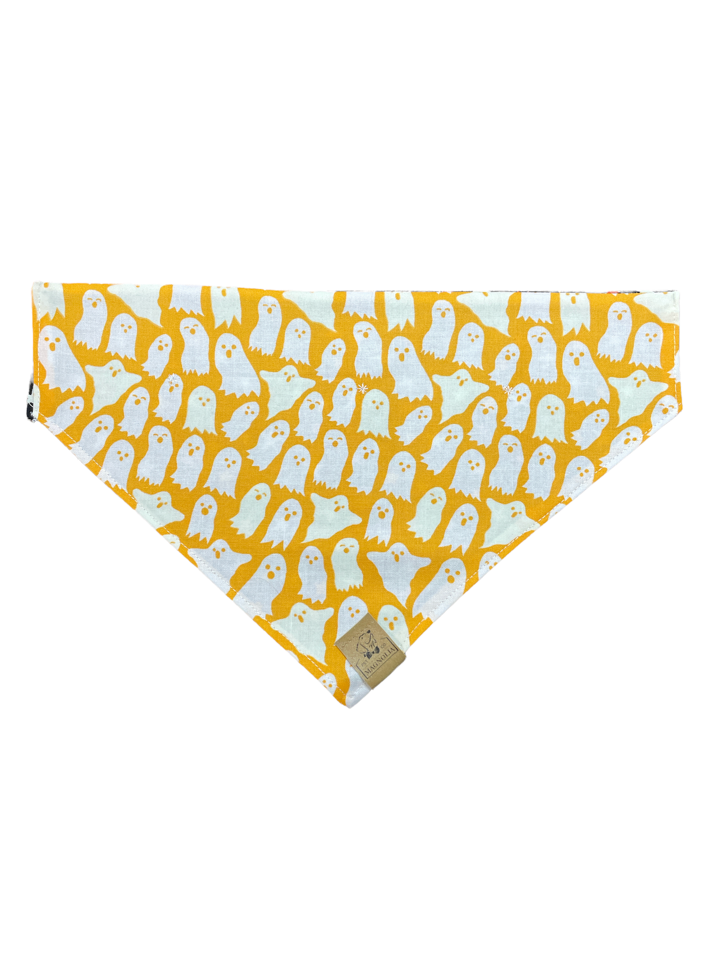 Ghosts on orange with stars (Glows in the Dark)Dog Bandana