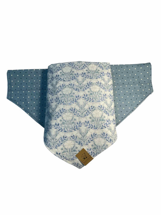 Green and Blue Floral Dog Bandana