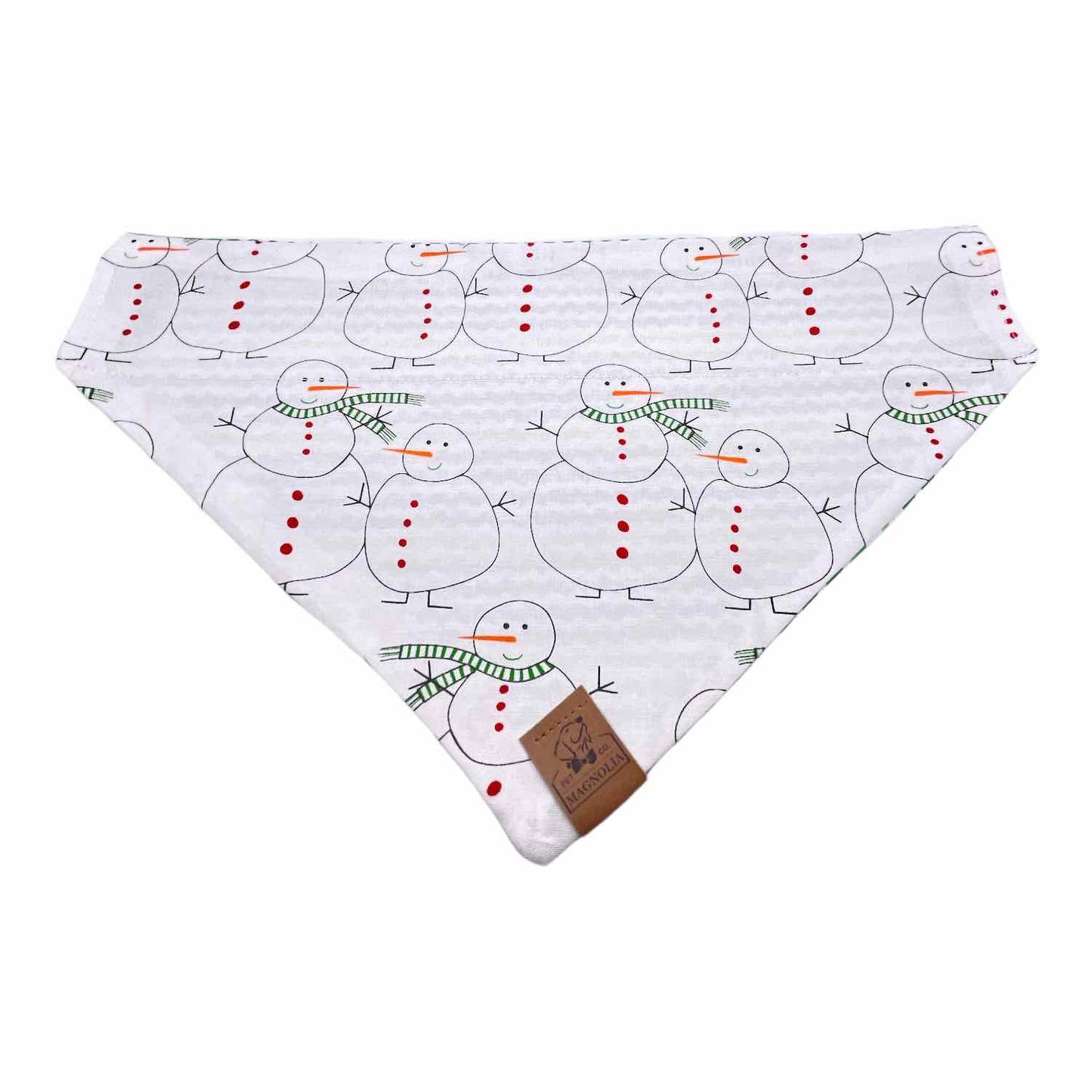 Snowman Green Chevron Dog Bandana